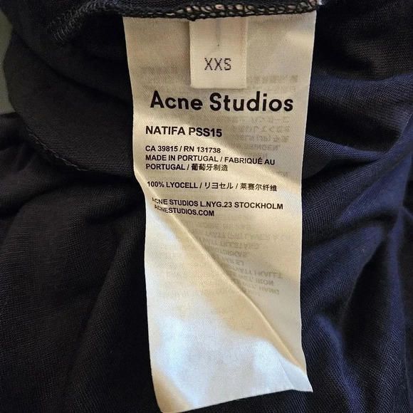 Acne Studios Natifa Draped Sleeveless Mini Navy Dress Size XXS. - Picture 14 of 14